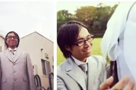 男人不哭，一个人也能拍结婚照图片