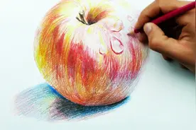 彩铅画苹果，彩铅画教程图片