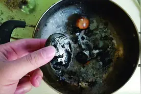 锅里煮的鸡蛋忘了带 13个小时后成“焦炭”图片