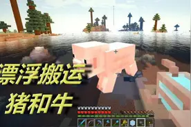 火焰解说 我的世界 1212 漂浮搬运猪和牛 MC模组生存