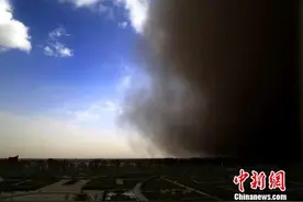 新疆兵团塔里木垦区遭强沙尘暴袭击 白昼暗如黑夜图片