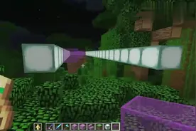 我的世界：萌新用紫色玻璃铺设玻璃栈道，好看的紫色玻璃！