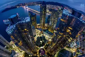 航拍韩国第二大城市釜山 延时拍摄 CBD 新城区