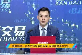 海南瑞泽：马术小镇获政府备案 拟建国际赛马中心视频封面
