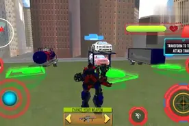 变形机器人英雄：卡车机器人运送四辆跑车，路上不小心撞飞小汽车视频封面