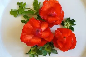 草莓玫瑰花的做法图片