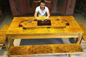 极品缅甸国宝黄金樟循环流水茶台，高端大气满瘤花，商务休闲娱乐图片
