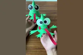 卡纸制作青蛙帽子，青蛙的舌头有多长，你知道吗？#手工 #干货都在这视频封面