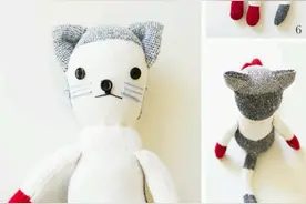 袜子制作可爱的小猫布偶手工制作教程图解图片