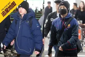 XIUMIN，D.O现身机场，俩人过的好像是不同的季节...图片
