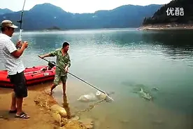 升钟湖精彩一幕，钓鱼哥们帮抄大鱼！图片