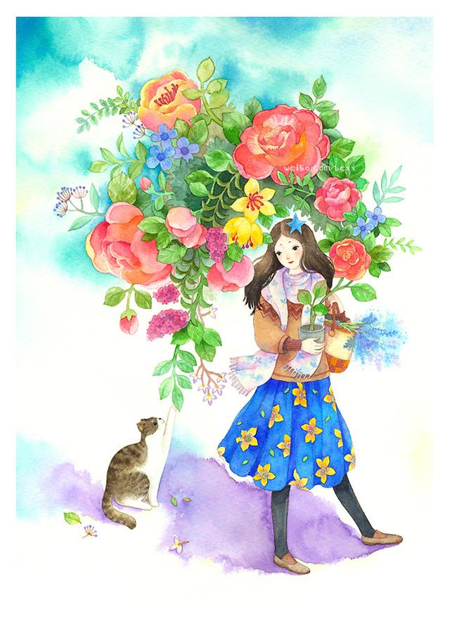 ����Ψ����ˮ�ʻ�-��Ů��è