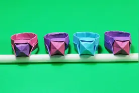 夏天最简单的折纸教程戒指，分分钟就能折出来，孩子看完也能会