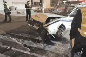 台州晚报：黑色“别克”竟撞毁警车逃跑图片