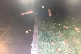 成都一男子深夜醉倒街头 好心市民冒雨守候图片