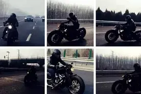 冯绍峰晒骑摩托照一身黑酷似黑衣人 网友:摩托车500元我收了图片