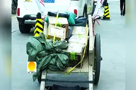 郑州街头快递小哥用板车送货 快递公司称电三轮被禁实出无奈视频封面