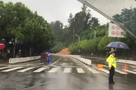 穿金路入城方向伍家村路段发生山体滑坡致交通中断图片