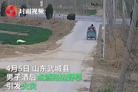 手欠！男子酒后路边方便 顺手引燃路边野草致60余棵树木被毁图片