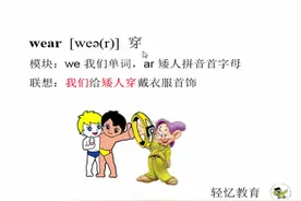 儿童记单词的技巧，单词 wear 穿戴，记忆方法