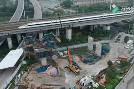 航拍厦门地铁4号线施工/集美大道站/已报备