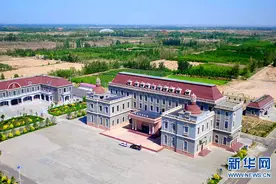 葡萄成熟季 航拍武威莫高酒堡图片