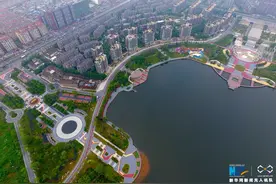 航拍萍乡玉湖公园海绵城市建设显成效图片