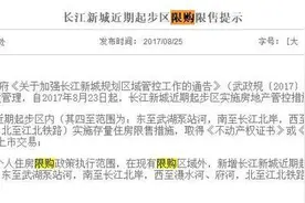 武汉扩大限购范围 长江新城起步区部分区域纳入限购图片