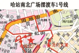 哈站南北广场临时开通免费摆渡车图片