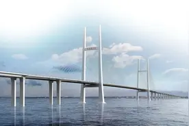 沿海高速临海段市场大桥贯通图片