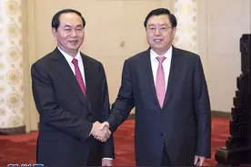 张德江、俞正声、刘云山分别会见越南国家主席陈大光图片