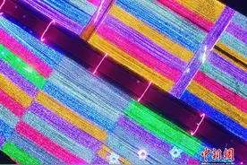 哈尔滨点亮六万平方米灯光“花海”图片