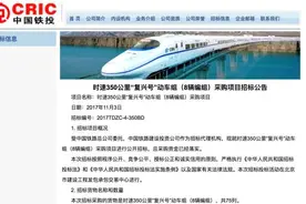 中铁总公开招标75列“复兴号”动车组：资金已落实图片