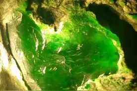 帝王绿翡翠原石，绿得流油图片