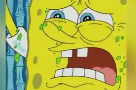 海绵宝宝听到敲门声，打开门吓坏派大星，你的头上长的是什么