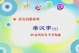 幼教语文篇-学汉字-05虫贝鱼鸟 羊犬龟鹿视频封面