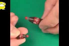 高手在民间 自制迷你可乐模型 放大看跟真的一样