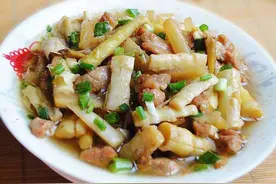 适合现代忙碌的懒人一族 清炒虾米竹笋肉丝图片