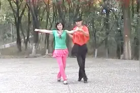 台湾双人舞蹈 三步踩流行健身运动 老年交谊舞视频封面