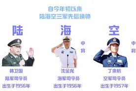 海陆空3军今年全换帅 1上将2中将都是谁？
