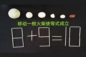 8+9=10移动一根火柴使等式成立，小学二年级奥数题，你能秒答？