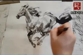 如此纯正经典的水墨写意“马”技法只有这里有快收藏—陈晓声书画