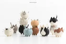 萌萌哒手工毛毡小喵图片