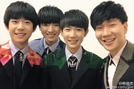 林俊杰TFBOYS合影将合作新歌 王源与偶像同框超开心图片