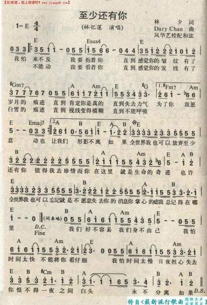 分手了不再想起你简谱