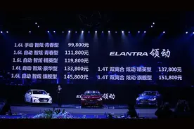 售9.98万-15.18万元 北京现代领动上市图片