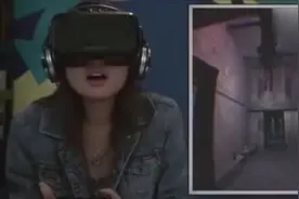 妹纸体验VR惊悚游戏 全程“卧槽”兼爆粗...图片