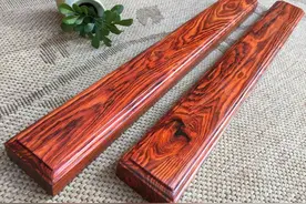 绝妙的方寸艺术——老挝大红酸枝镇尺图片