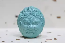 精品汇|雕件欣赏——绿松石黑天图片