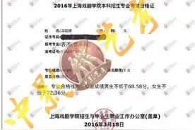 中影艺考冯验晴同学荣获上戏音乐剧专业全国第5名!图片